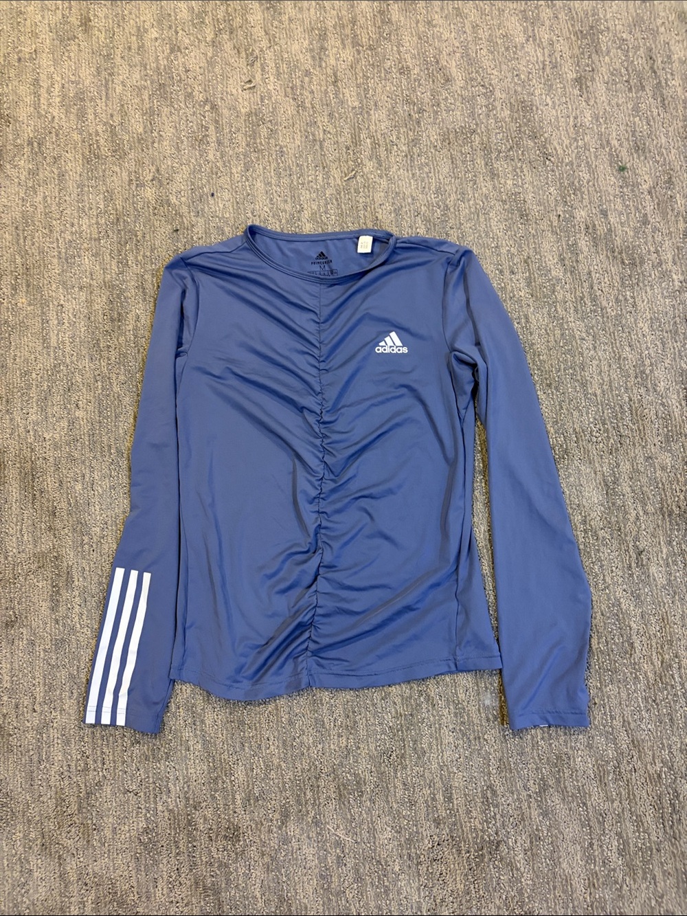 adidas women’s purple Long-Sleeve Ruched Athletic Tee